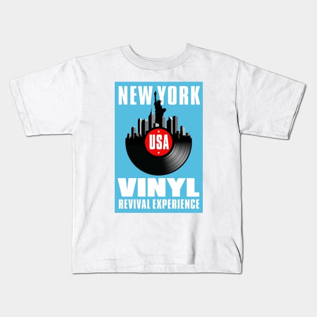 New York Vinyl Revival Experience Kids T-Shirt by PLAYDIGITAL2020